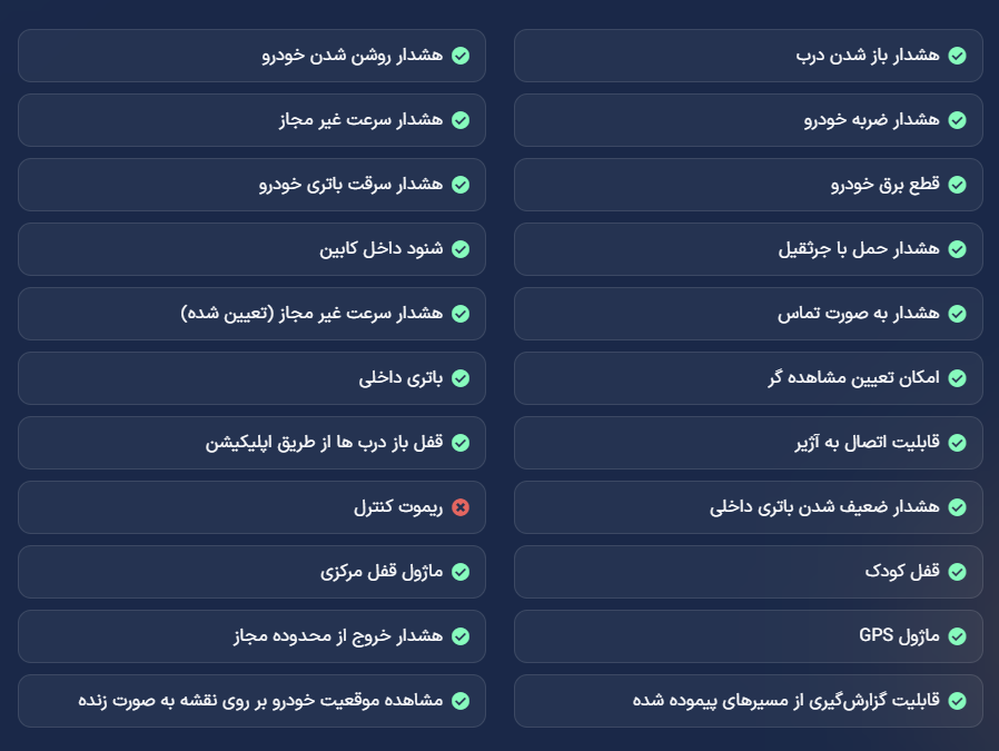 مشخصات ردیاب GPS خودرو مدل کارسیمو C9